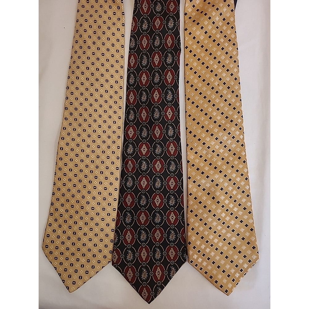 Lot of 3 TOMMY HILFIGER Neck Ties Designer 100% Silk USA Classic